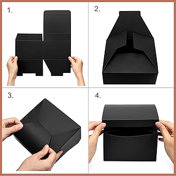 Amazon.com: Mcfleet Black Gift Boxes with Lids 4x4x4 Inches